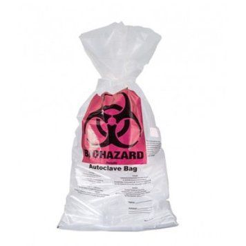 Мішки для відходів, BIOHAZARD, з індикаторним полем, 8 л, 300 x 500 x 0,05 мм /ratiolab&reg; 7002105 фото